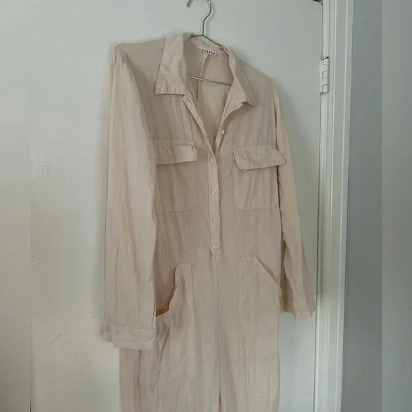 LACAUSA Lucky Jumpsuit in Toasted Mineral Wash; Size Small. - Picture 4 of 10